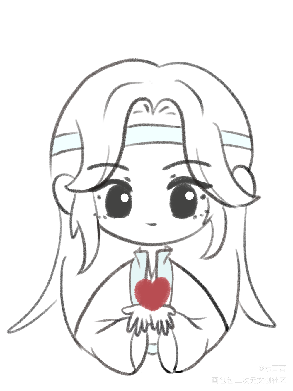 笔芯Q版忘羡_魔道祖师忘羡蓝忘机魏无羡Q版同人绘画作品