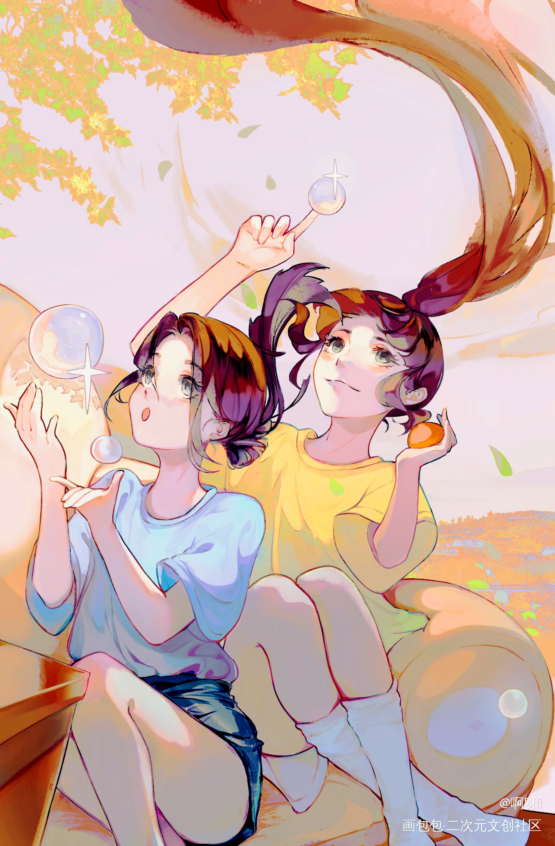 幻想日记day9_彩色条漫彩色漫画板绘涂节日绘画作品