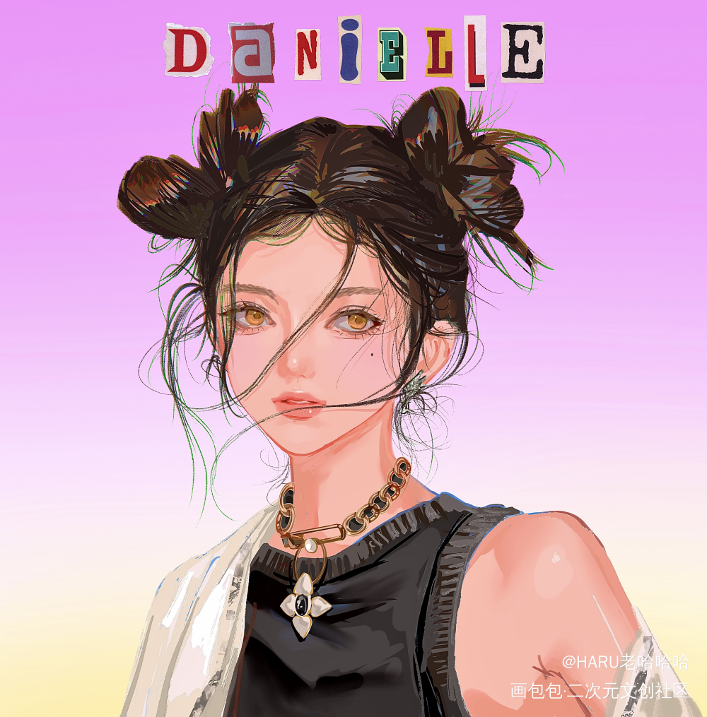 丹尼尔_板绘涂平涂我要上首推插画同人Newjeans画画绘画练习板绘绘画绘画作品