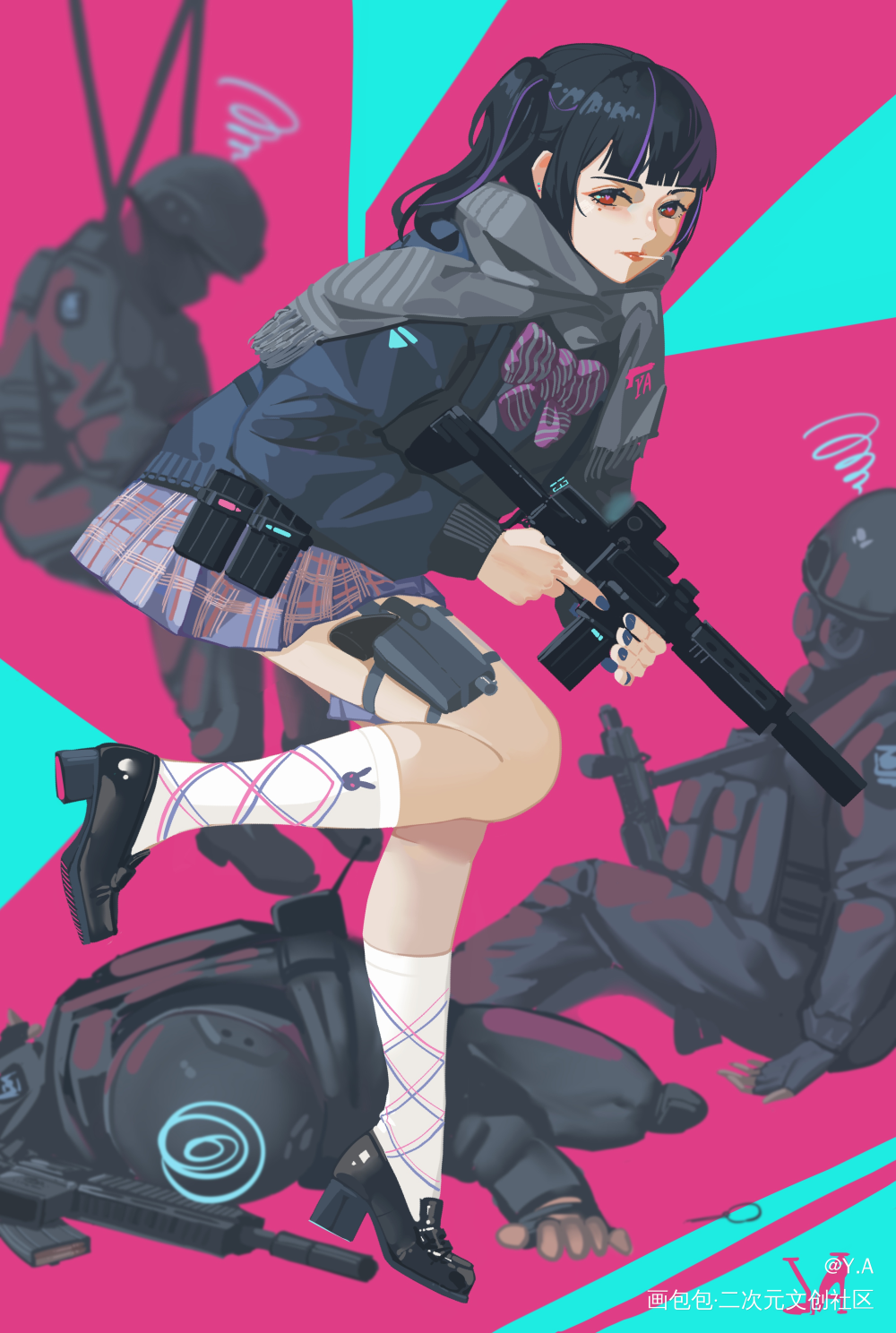 暈乎乎_jk彩色漫画板绘涂场景绘画绘画练习绘画作品