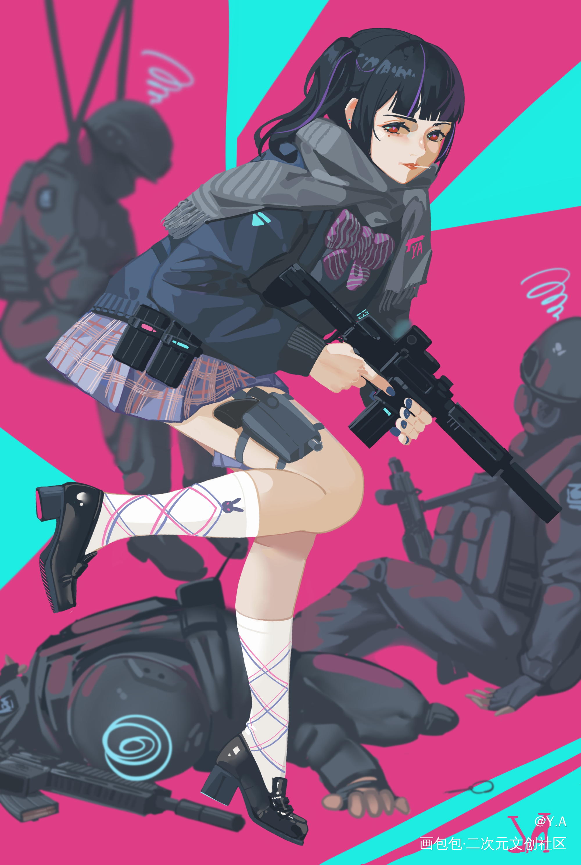 暈乎乎_jk彩色漫画板绘涂场景绘画绘画练习绘画作品