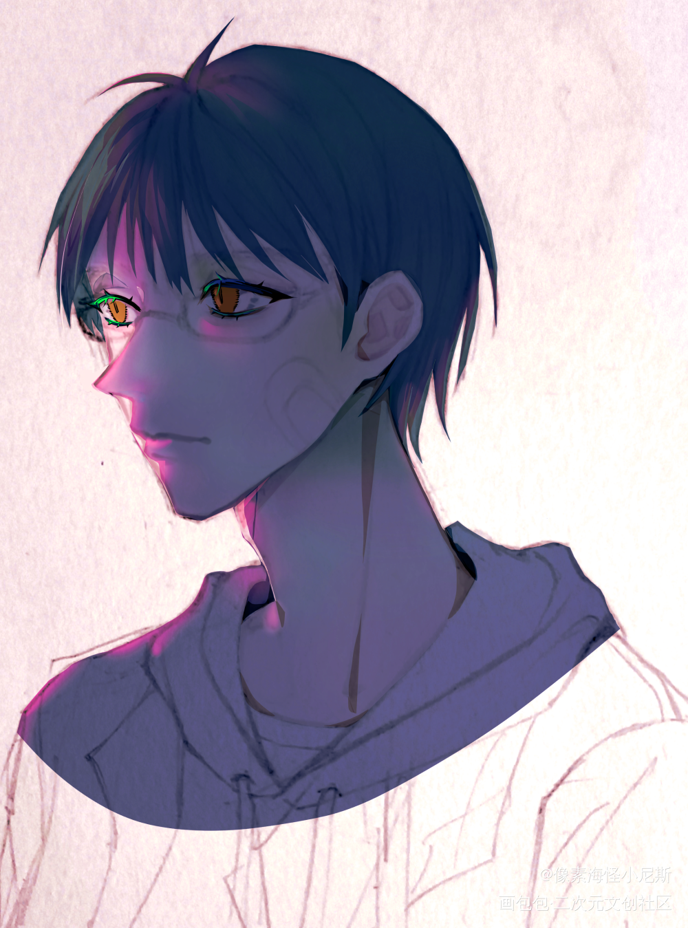 这里补一张也是为数不多的彩头_平涂日系头像原创头像绘画作品