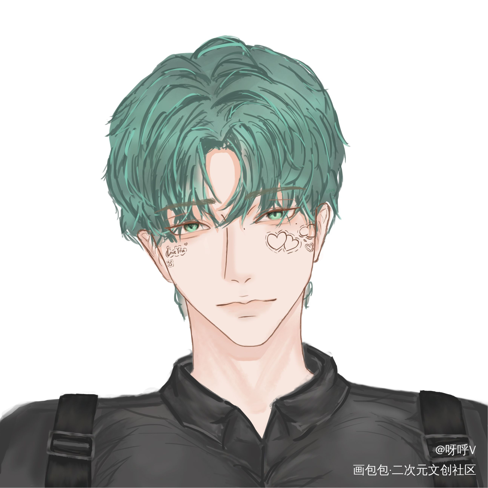 我想把这玩意儿染成绿的_板绘涂摸鱼页绘画作品
