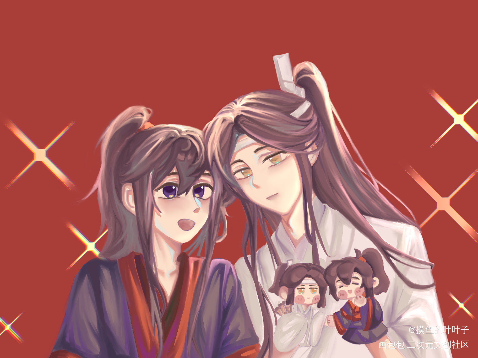 贴贴！_魔道祖师忘羡绘画作品