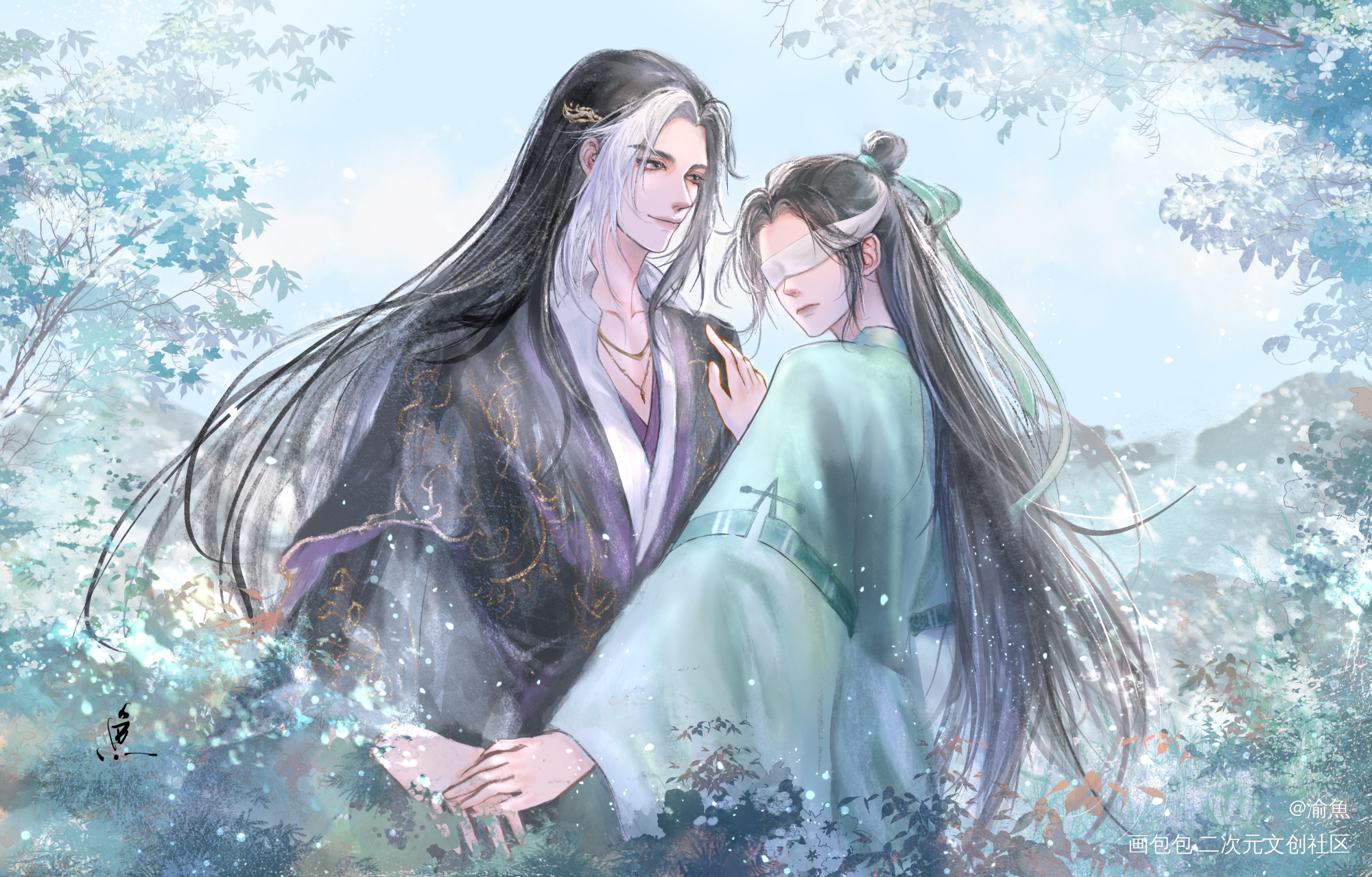 春风十里不如你，阿峤生辰快乐！_山河剑心千秋晏沈沈峤晏无师古风2022沈峤生辰贺壁纸绘画绘画作品