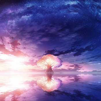 日月同辉_崩坏3手绘厚涂日系插画风景壁纸绘画崩坏3rd原创绘画作品