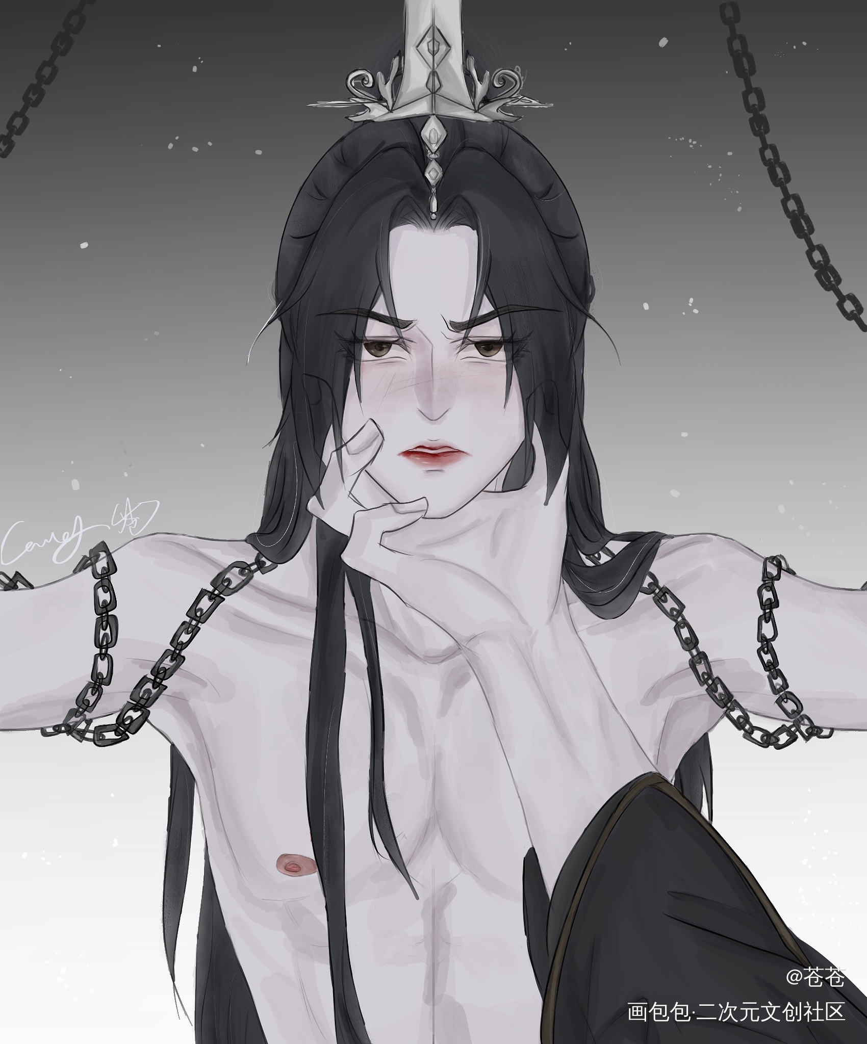 晚宁生辰快乐~_二哈和他的白猫师尊燃晚楚晚宁绘画作品