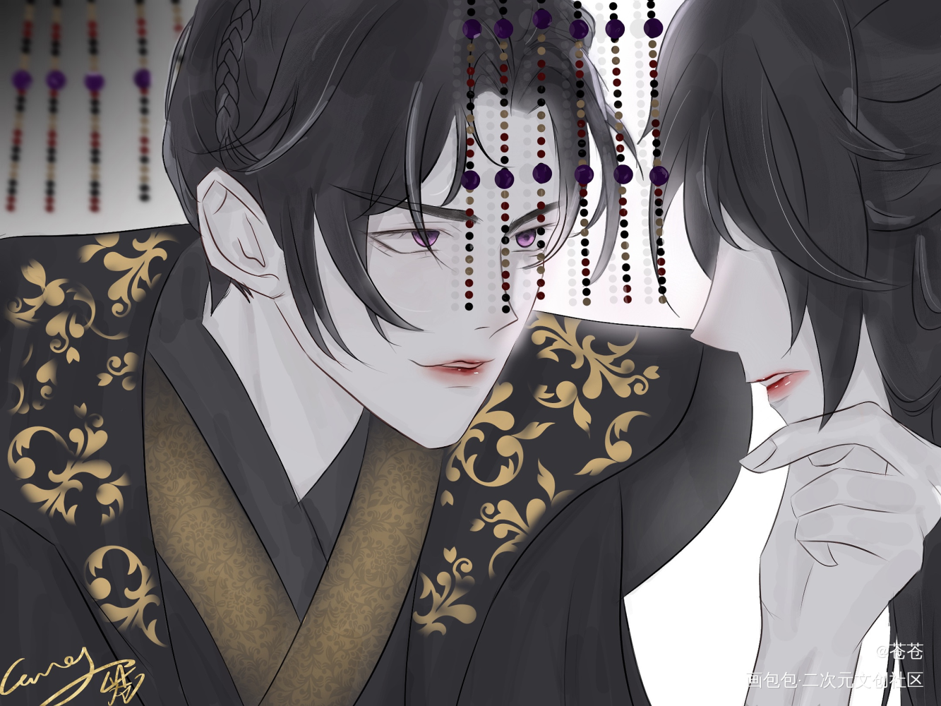 晚宁生辰快乐~_二哈和他的白猫师尊燃晚楚晚宁绘画作品