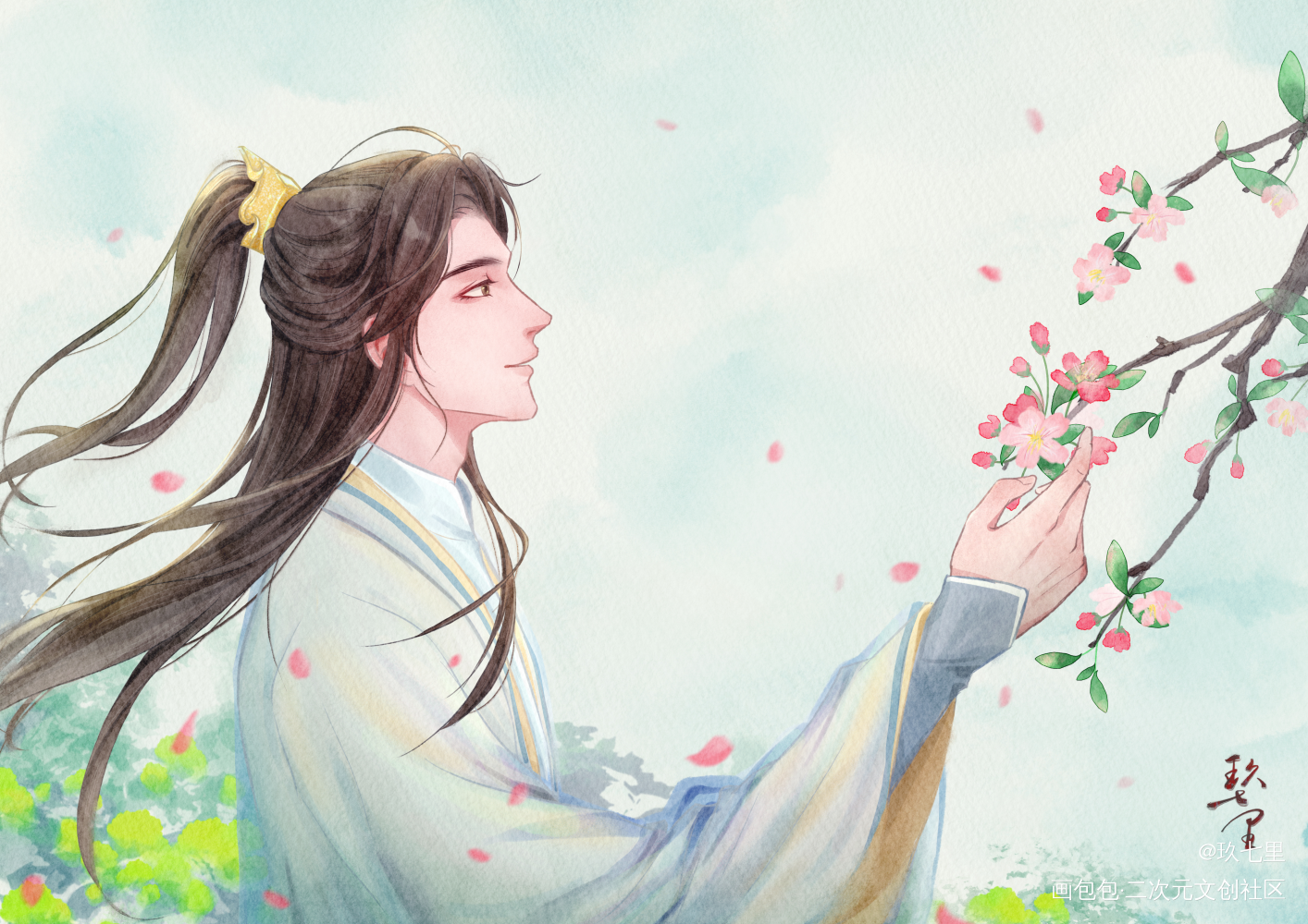 师尊生日快乐_二哈和他的白猫师尊楚晚宁古风平涂绘画作品