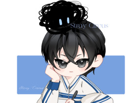 乔木柳和线团小狗_绘画作品