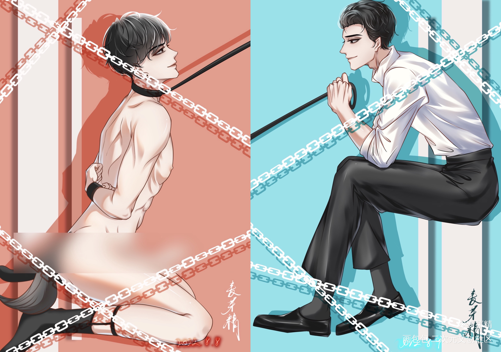 李/简_188男团李玉简隋英插画同人绘画作品