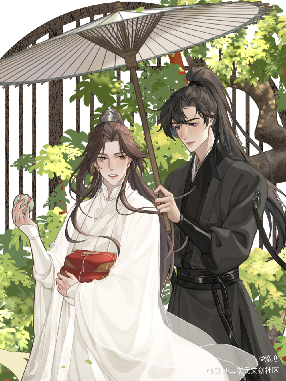 归隐_二哈和他的白猫师尊燃晚墨燃楚晚宁立绘古风插画同人绘画作品