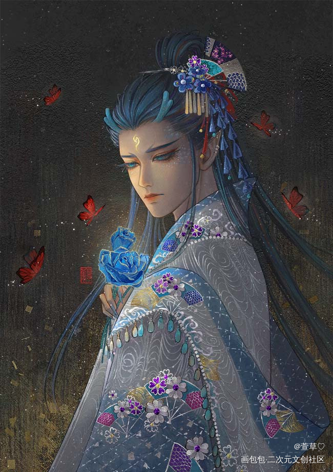 中国风藕饼情头_哪吒之魔童降世藕饼哪吒，敖丙摸鱼页古风绘画作品