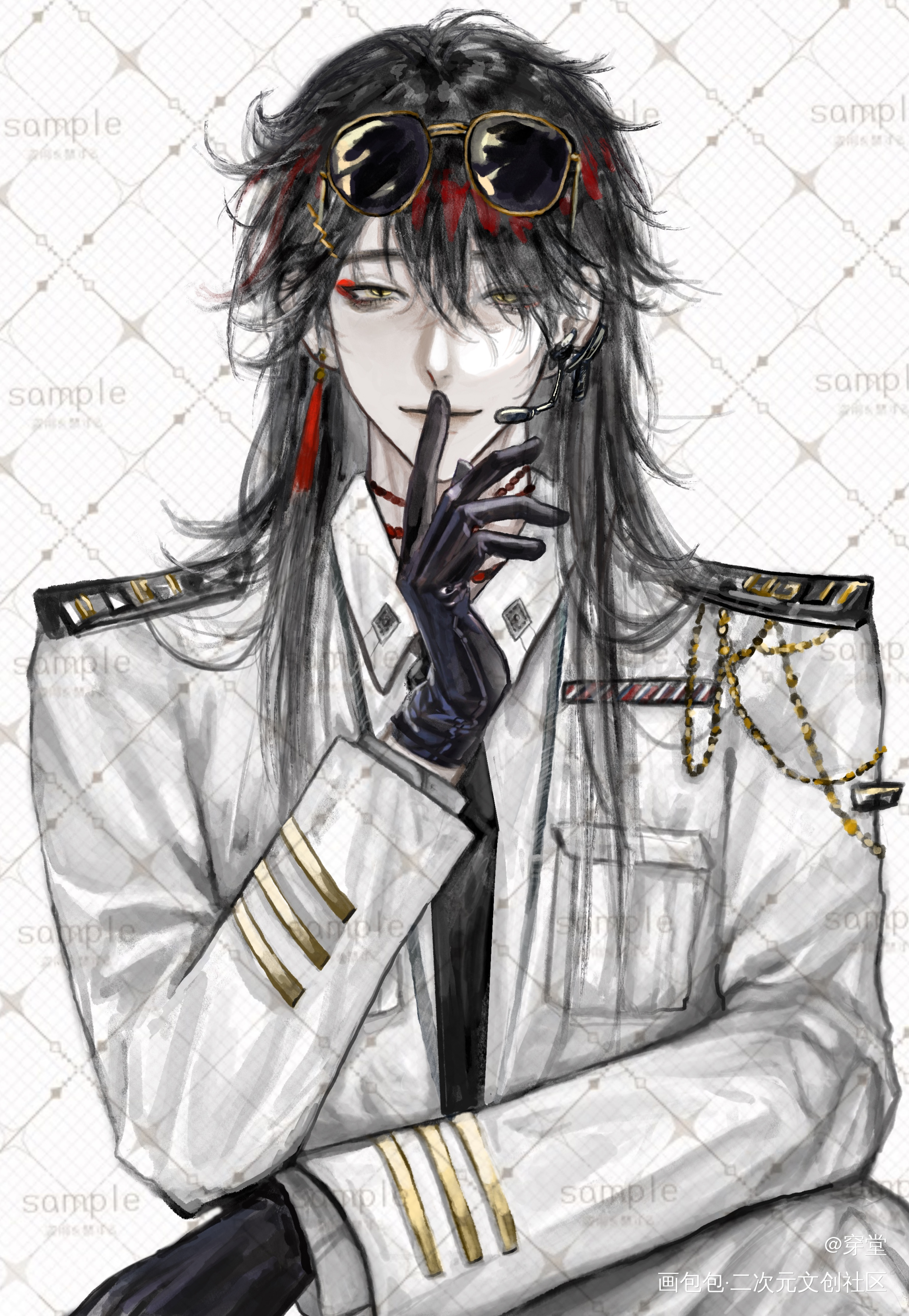 “嘘，别被其他乘客听到”_同人luxiemvoxakumaprocreate绘画绘画作品