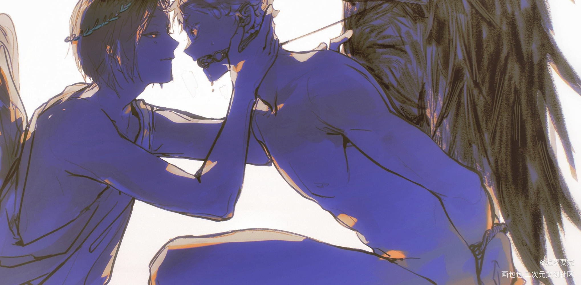 研日_排球少年孤爪研磨日向翔阳插画研日绘画作品