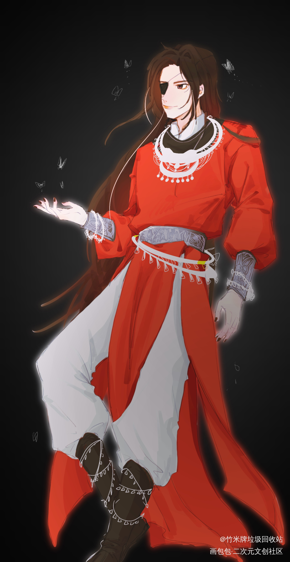 搬砖_天官赐福花城古风绘画作品