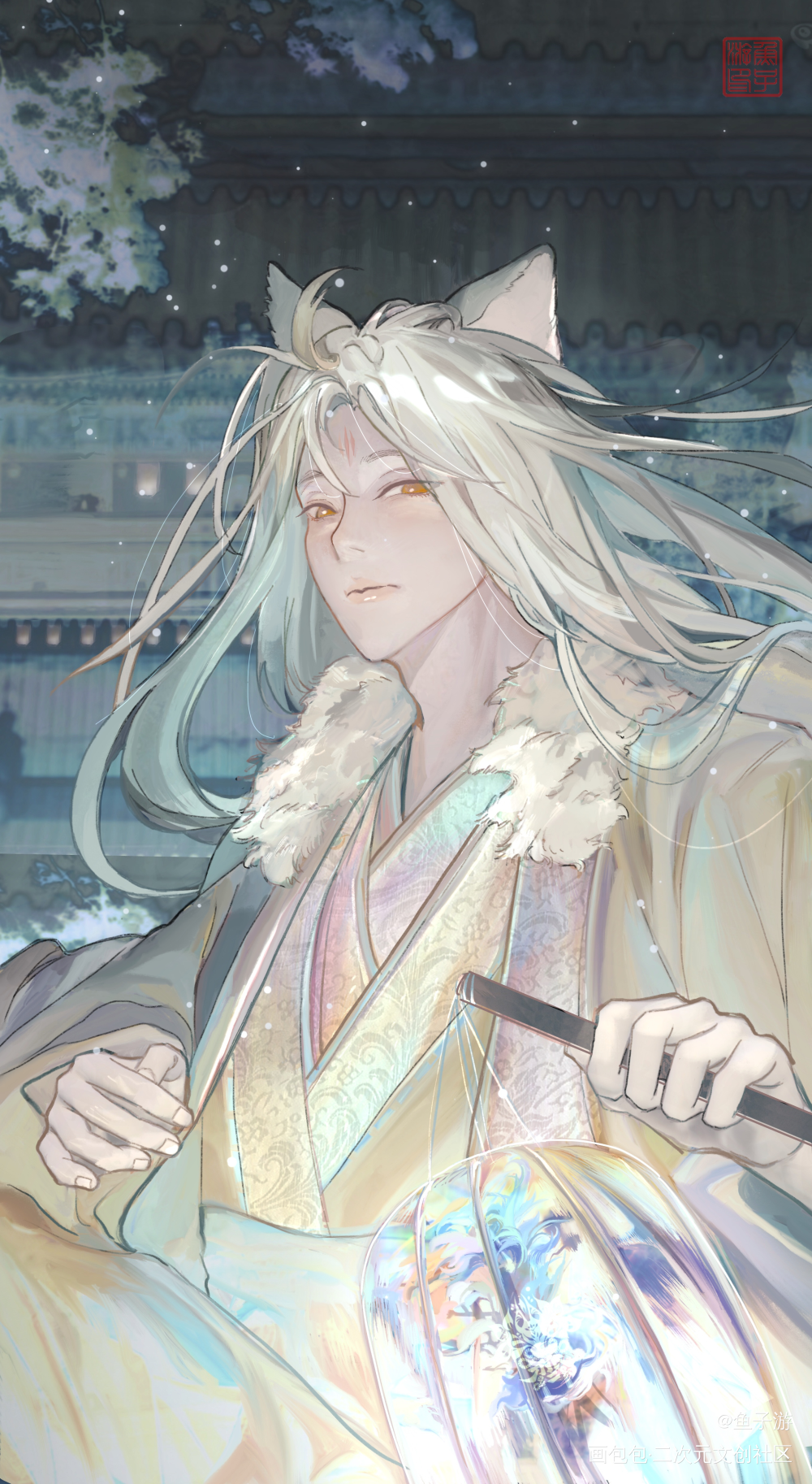 雪夜归_光与夜之恋齐司礼绘画作品