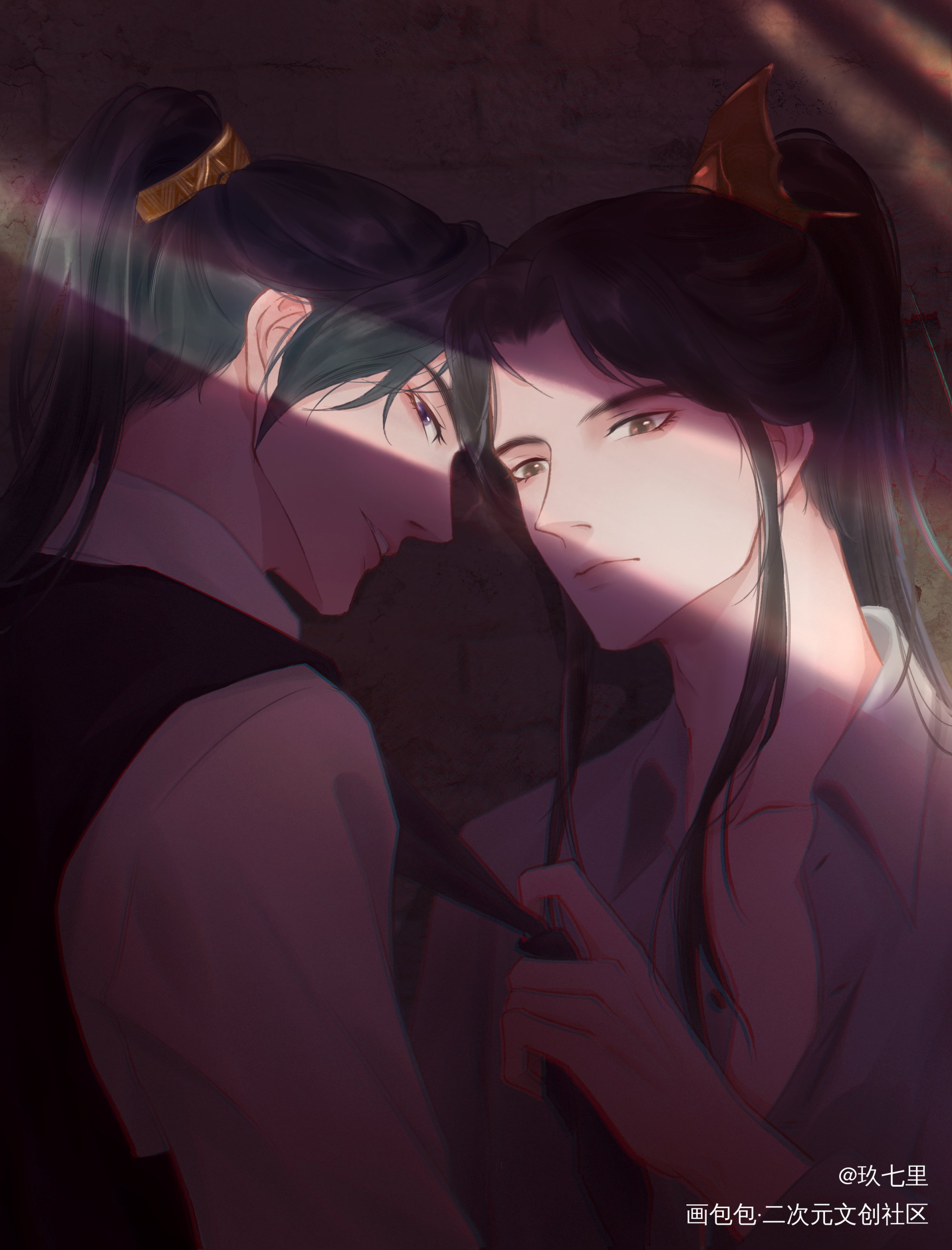 是燃晚现pa_二哈和他的白猫师尊燃晚平涂绘画作品