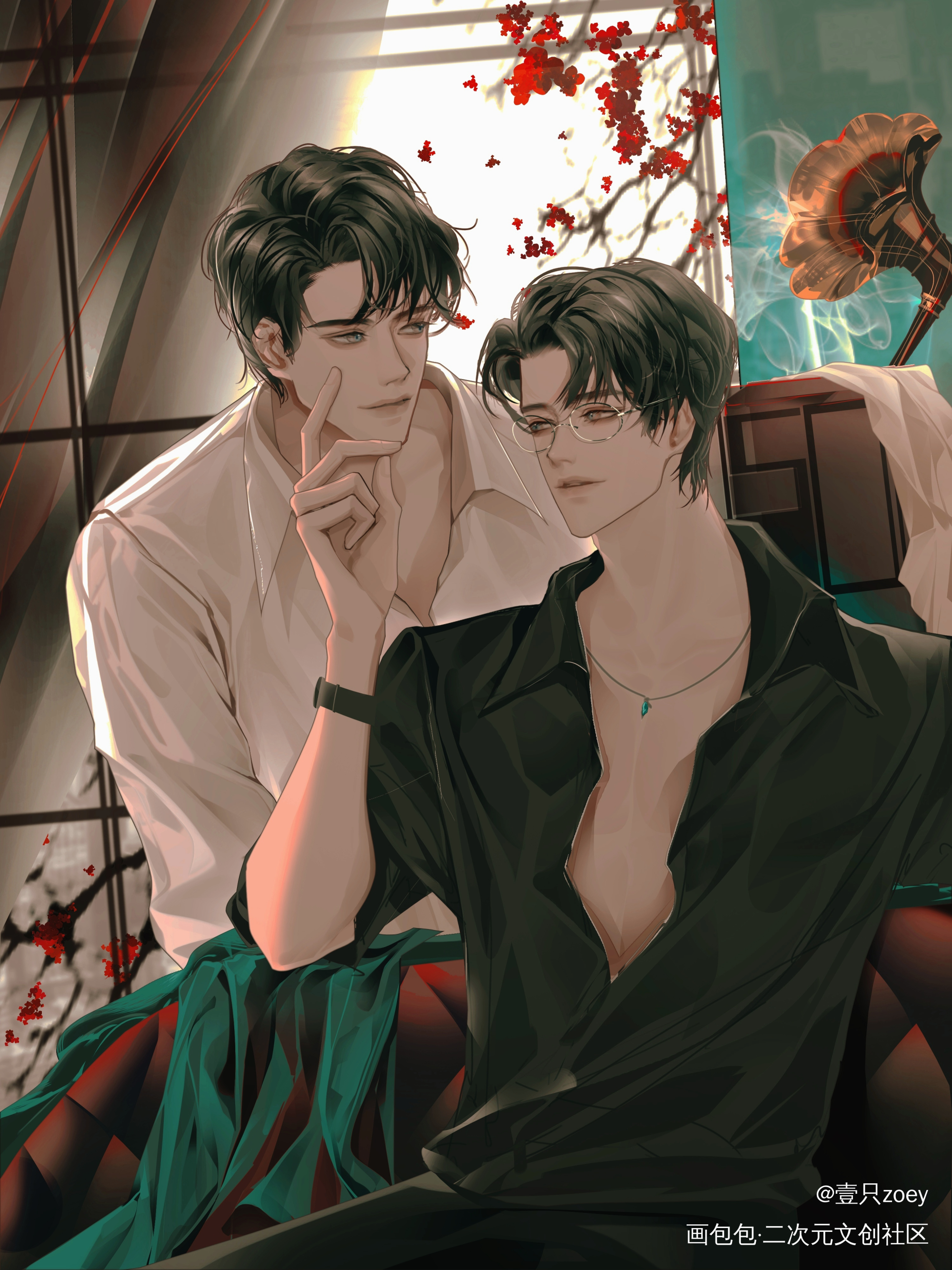 民国风~_针锋对决188男团原顾绘画作品