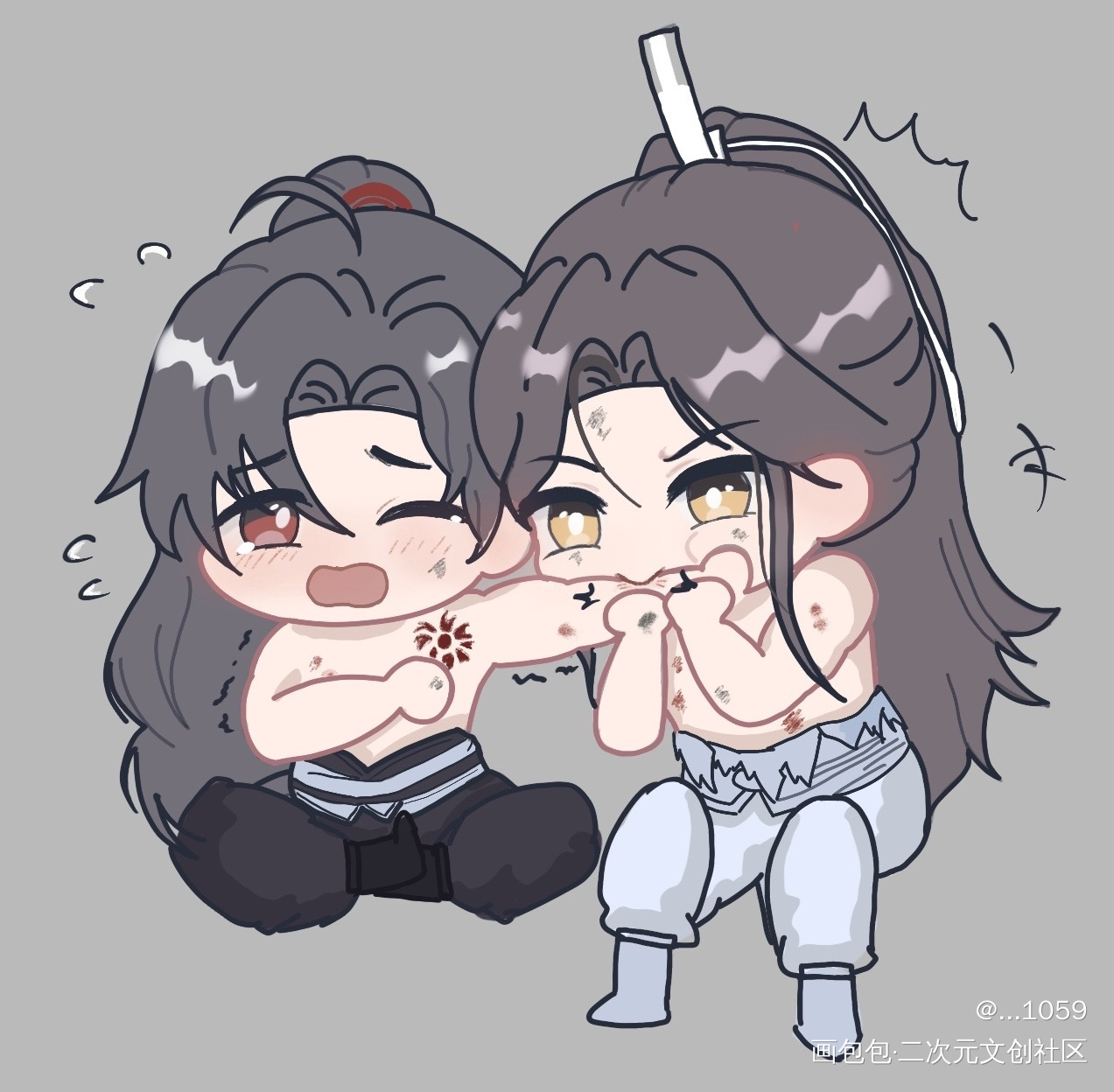 兔机急了也会咬人_魔道祖师忘羡蓝忘机魏无羡绘画作品