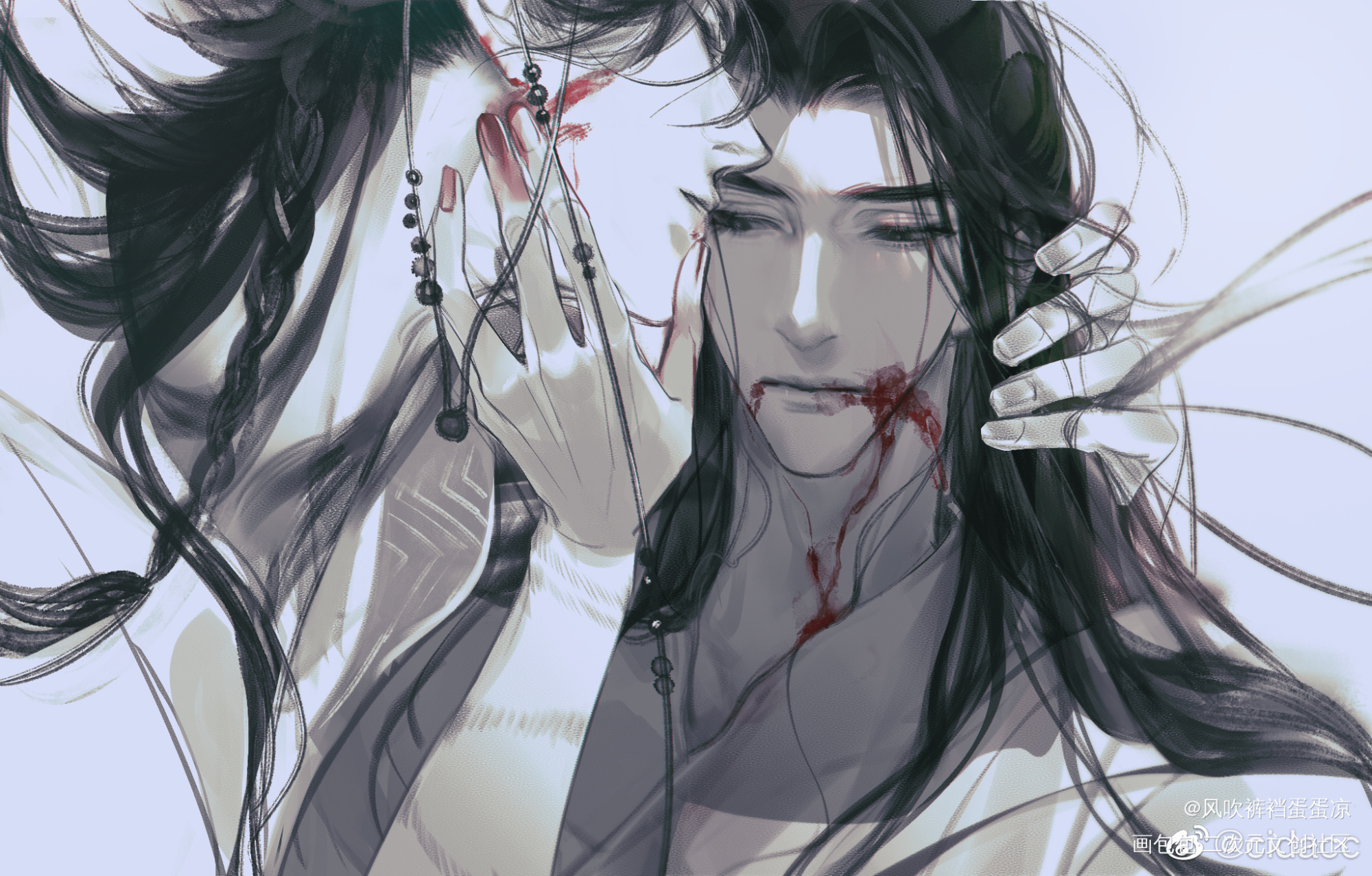 大囍大悲_二哈和他的白猫师尊燃晚绘画作品