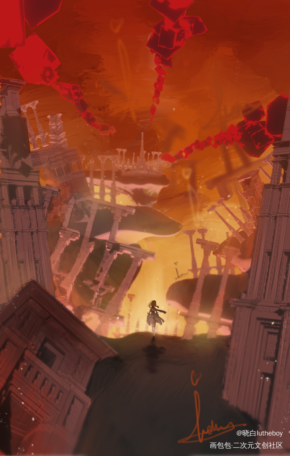 不要走_原神原神空荧绘画作品