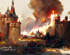 全高古堡场景还原_绘画作品