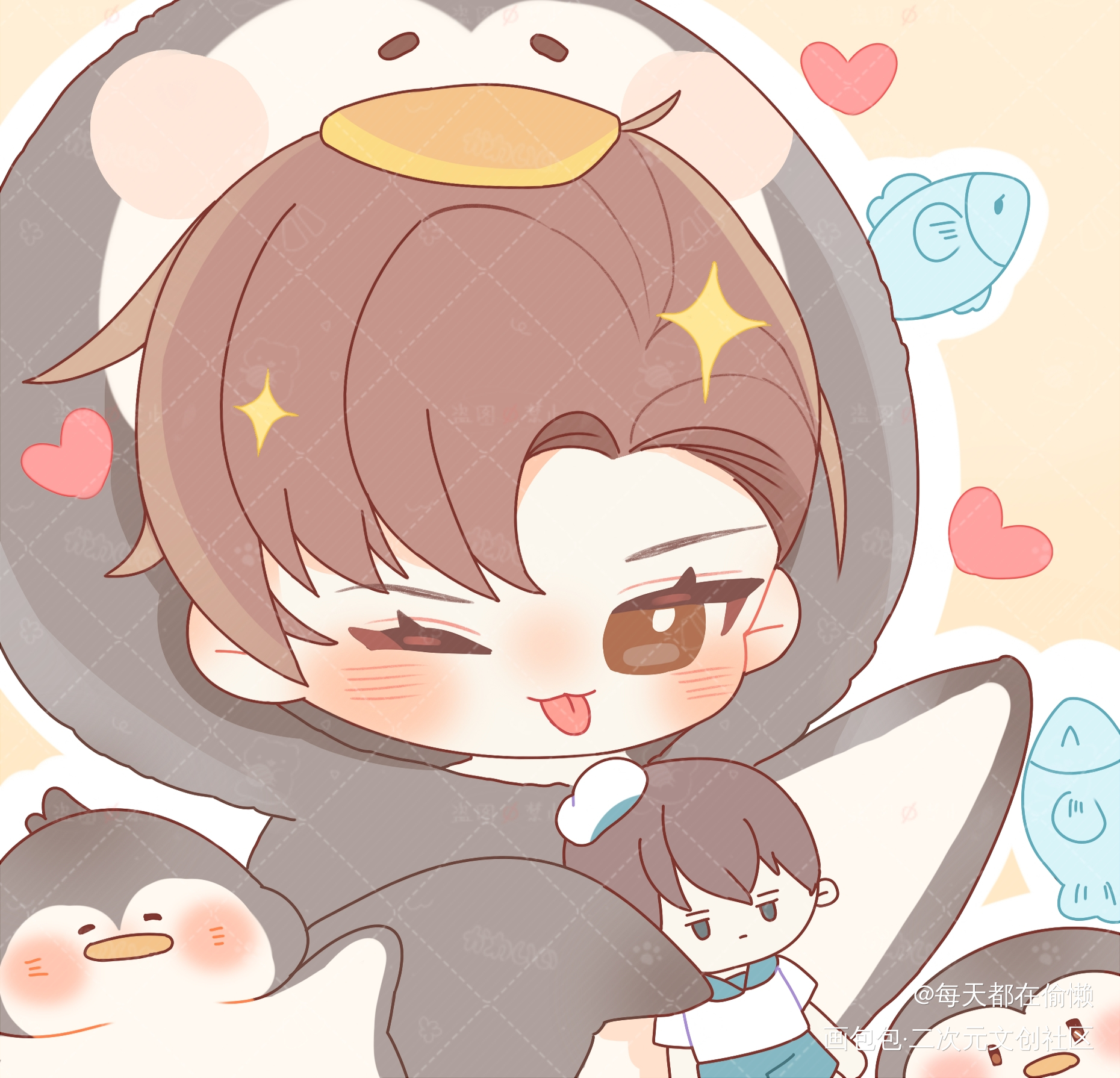 🐧简哥生日快乐！_你却爱着一个傻逼188男团李简李玉简隋英绘画作品