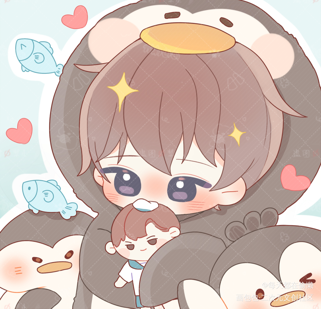 🐧简哥生日快乐！_你却爱着一个傻逼188男团李简李玉简隋英绘画作品