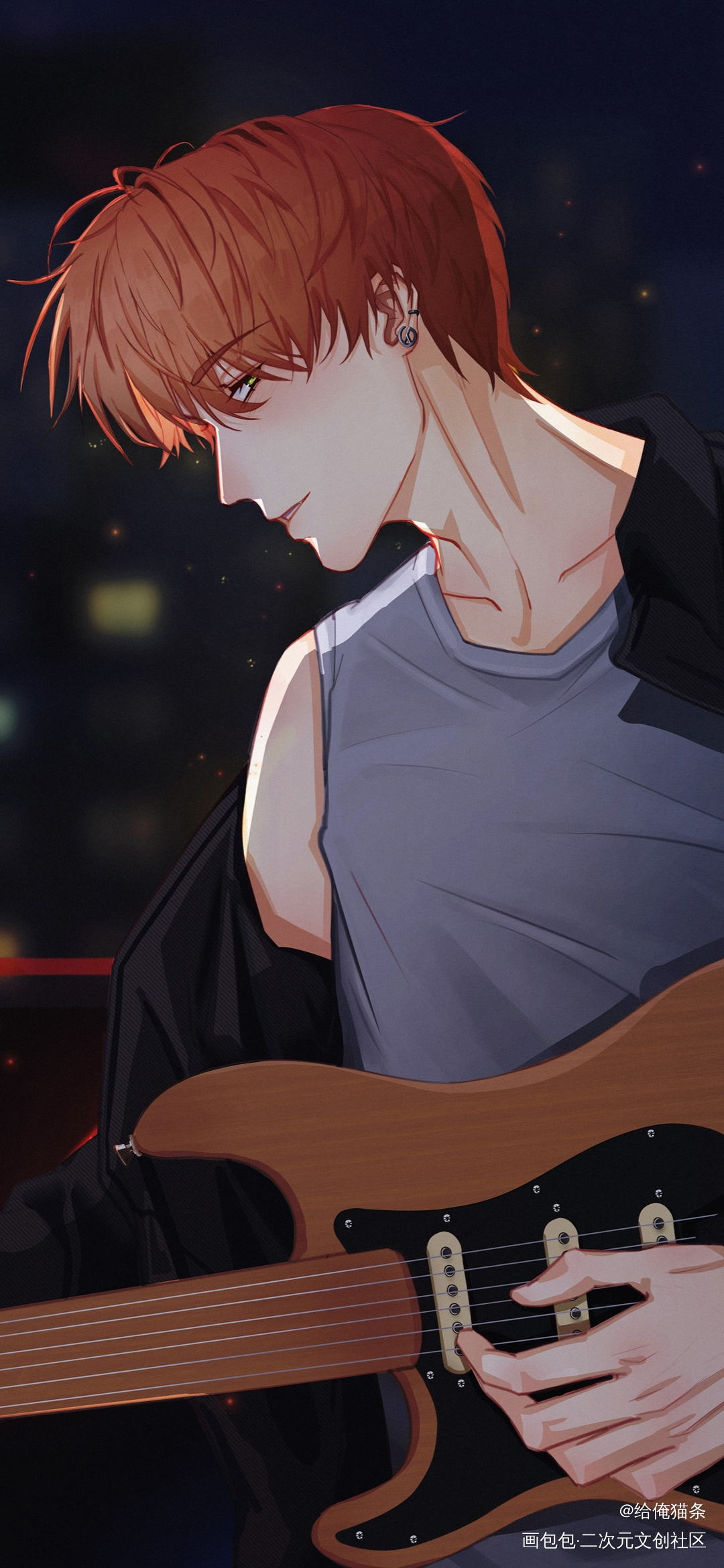 夏鸣星✨_光与夜之恋板绘涂摸鱼页夏鸣星照片练习绘画作品