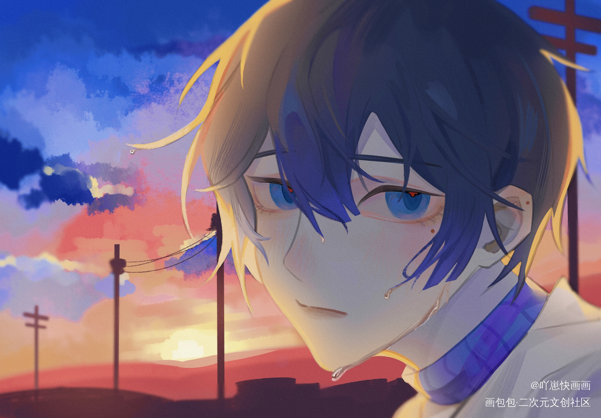 《热》_儿童画头像插画禁止使用画画摸鱼板绘绘画原创绘画作品