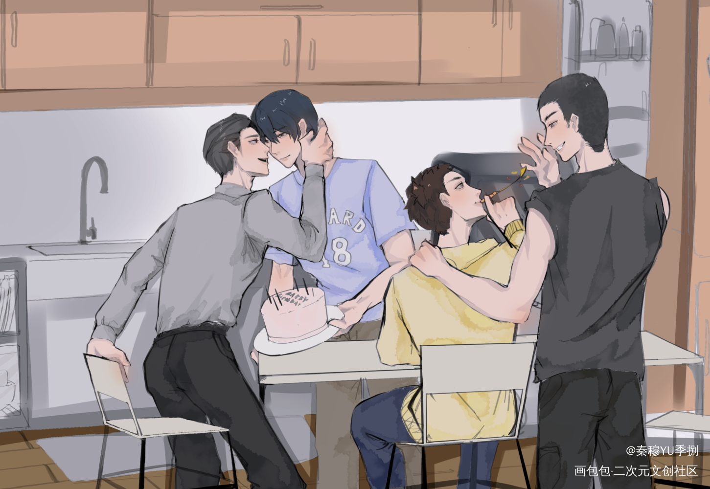 简哥生日快乐！！！_你却爱着一个傻逼188男团李简绘画作品