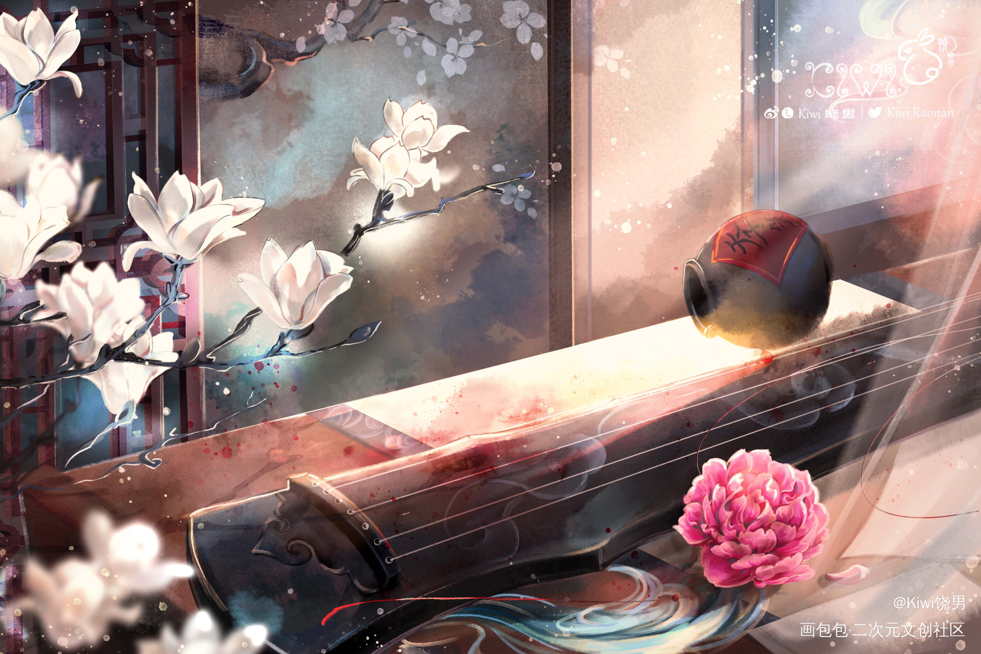忘羡《不叙》曲绘_魔道祖师忘羡蓝忘机魏无羡墨香铜臭绘画作品