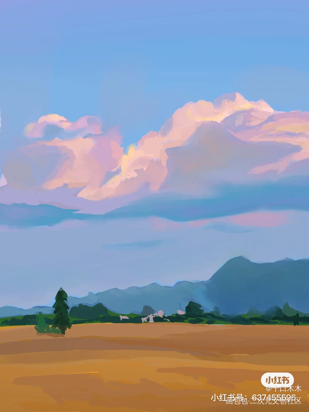 云1.0_板绘涂摸鱼页绘画作品