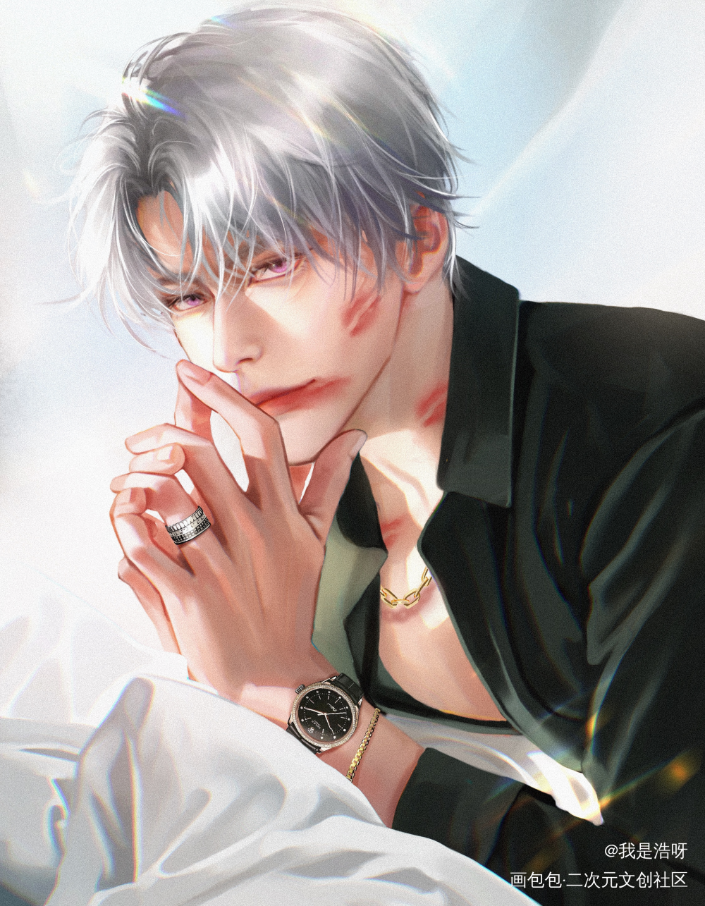 来个未婚夫_光与夜之恋查理苏绘画绘画作品