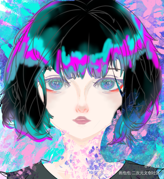 涂料美人(❤ε❤)_板绘涂oc绘画作品