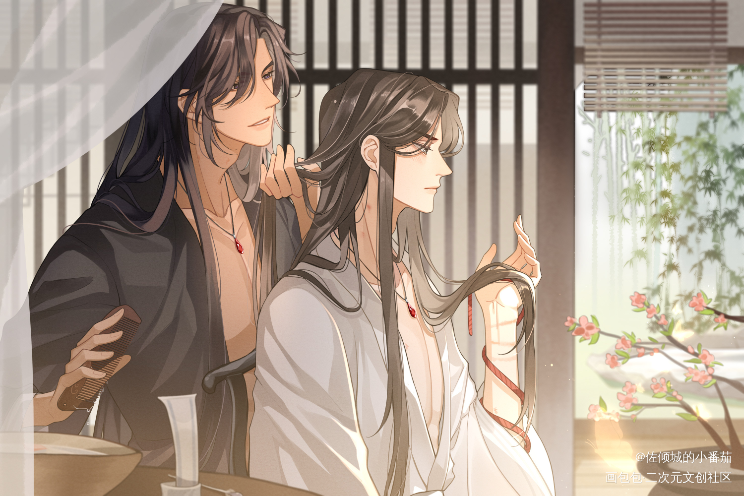 燃贺图_二哈和他的白猫师尊燃晚墨燃楚晚宁板绘涂绘画绘画作品