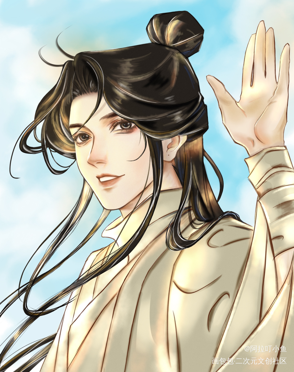 天官赐福 谢怜_天官赐福花怜谢怜板绘涂绘画作品