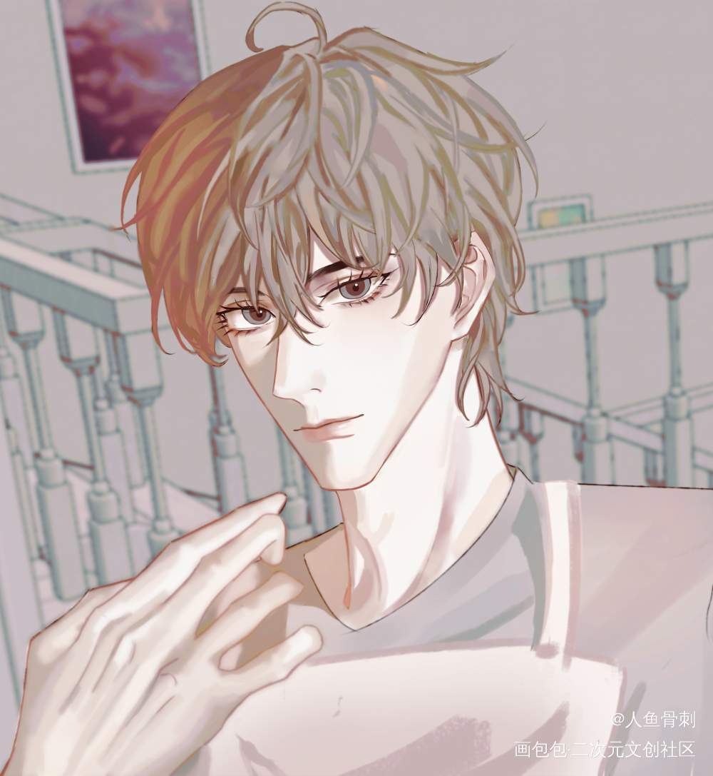 “邵群，吃饭了”_娘娘腔李程秀厚涂水彩头像插画同人水千丞约稿板绘绘画作品