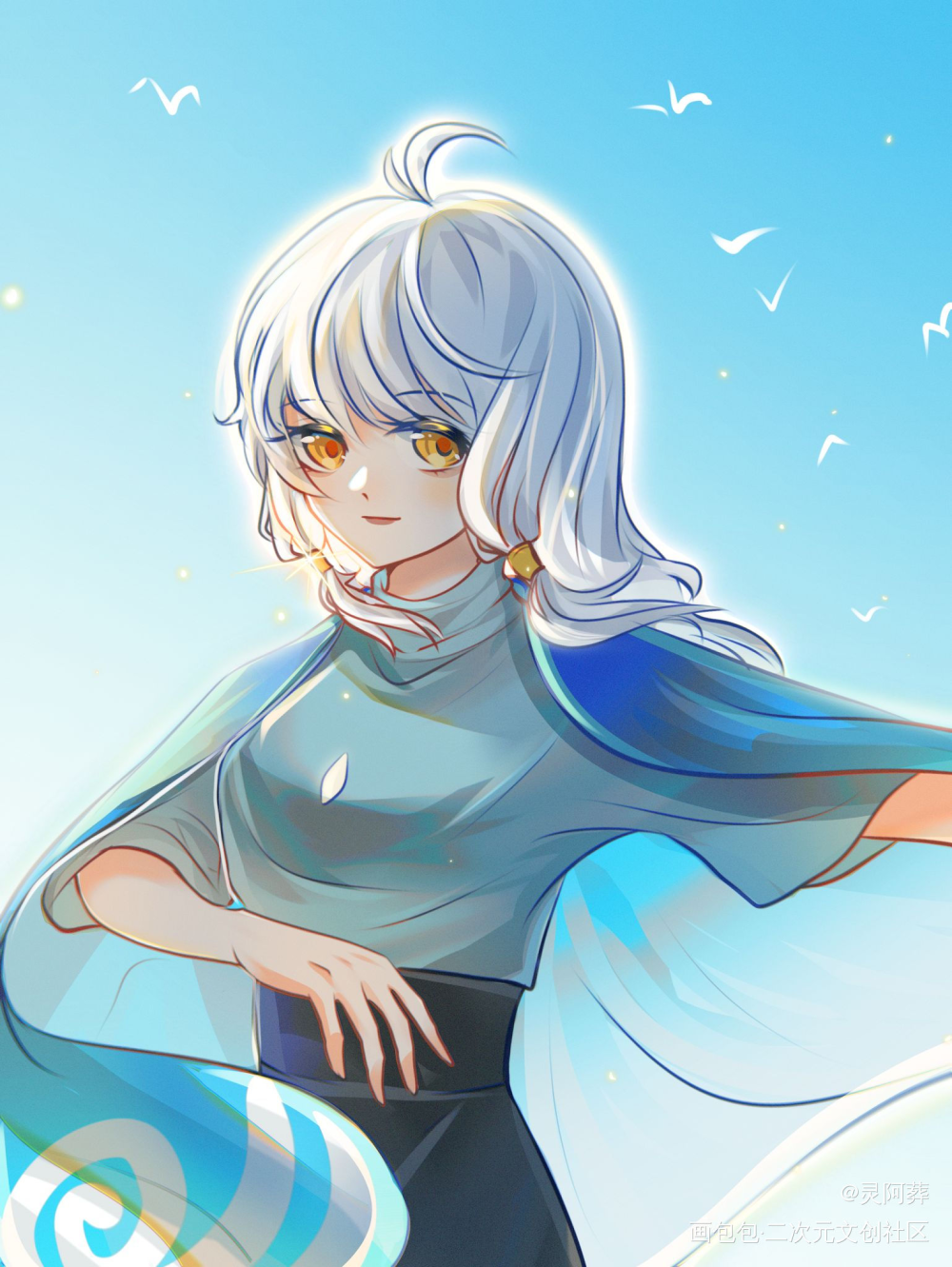 光遇｜书虫_光遇手绘平涂插画同人光遇sky绘画原创绘画作品