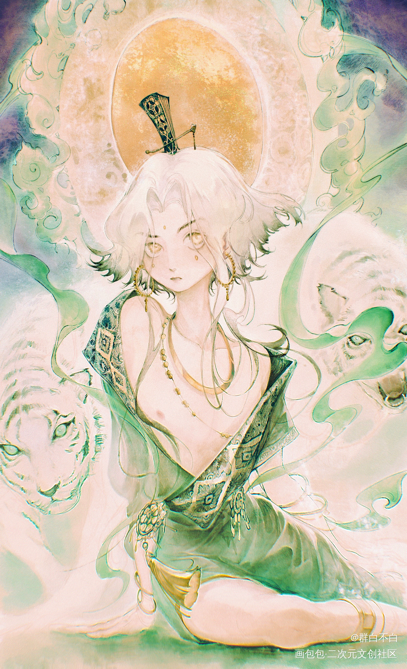 实验摸鱼_插画绘画原创oc绘画作品
