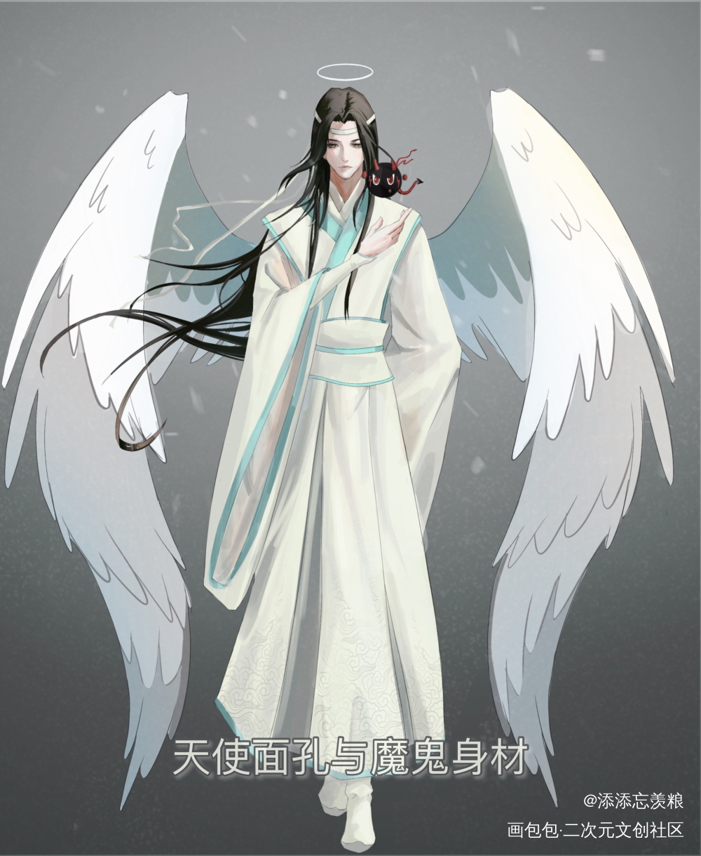 忘羡天使恶魔pa_魔道祖师忘羡蓝忘机魏无羡墨香铜臭绘画作品