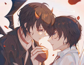 恶魔朝x天使俞_绘画作品