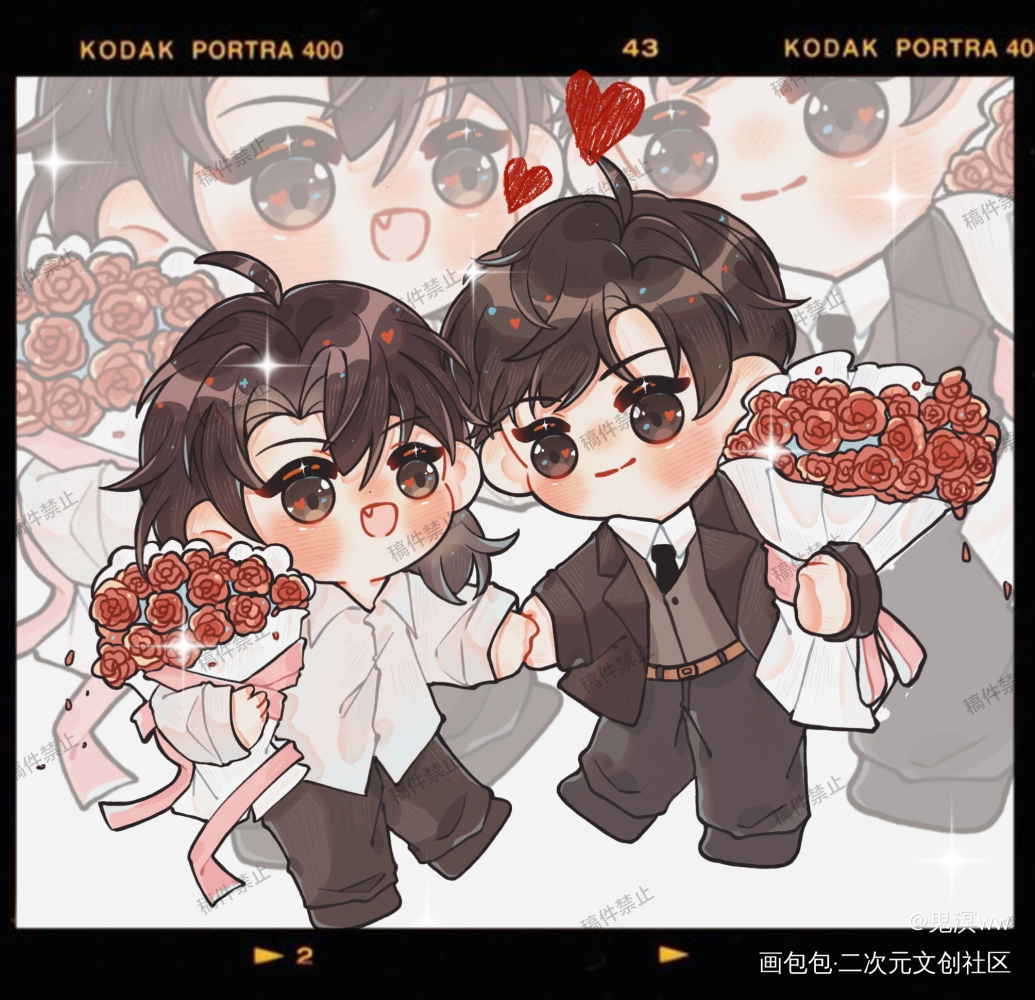我只喜欢你的人设——自习🌹_我只喜欢你的人设自习平涂Q版板绘绘画作品