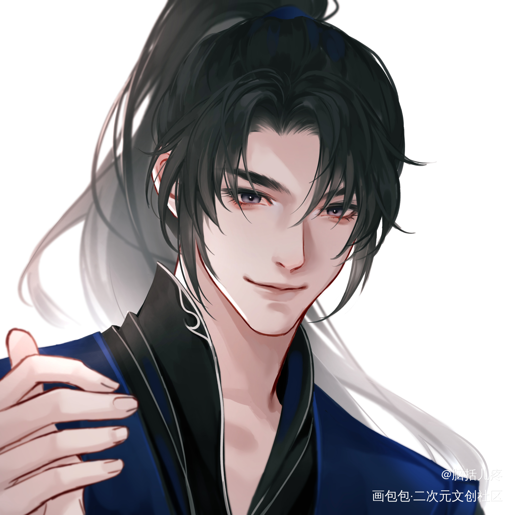 晚宁生贺时画的情头～_二哈和他的白猫师尊同人绘画作品