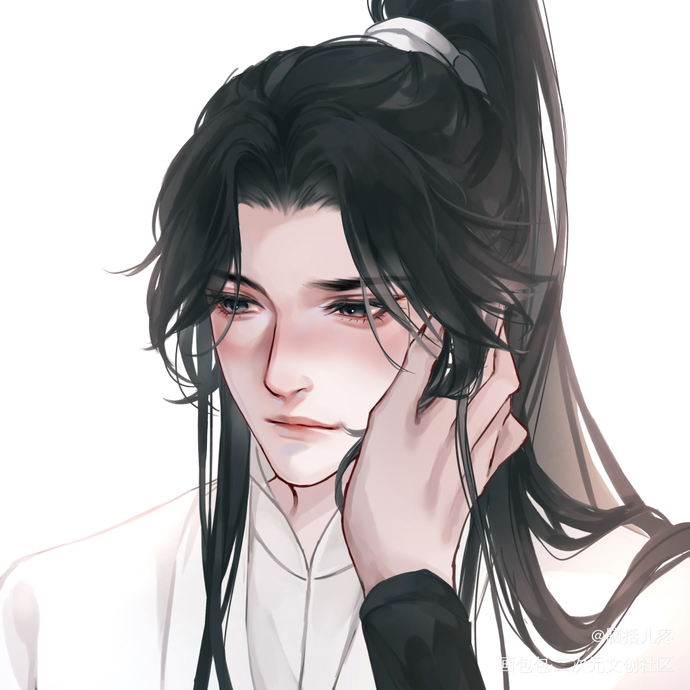 晚宁生贺时画的情头～_二哈和他的白猫师尊同人绘画作品