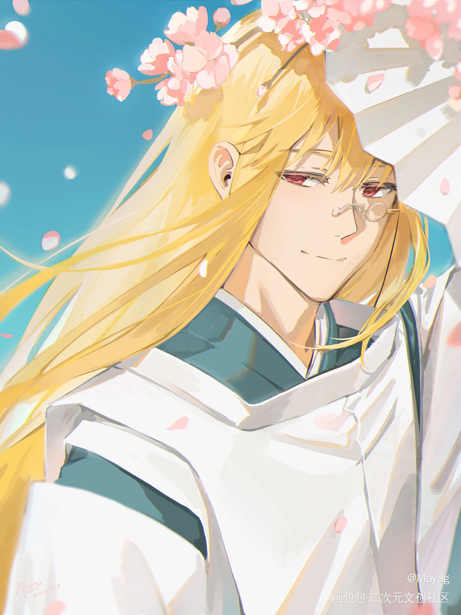 日绘day46_无铭传说幽冥金发插画摸鱼板绘绘画原创oc绘画作品