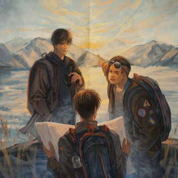 泥炉煮酒共君享,万家灯火故事长_盗墓笔记铁三角绘画作品