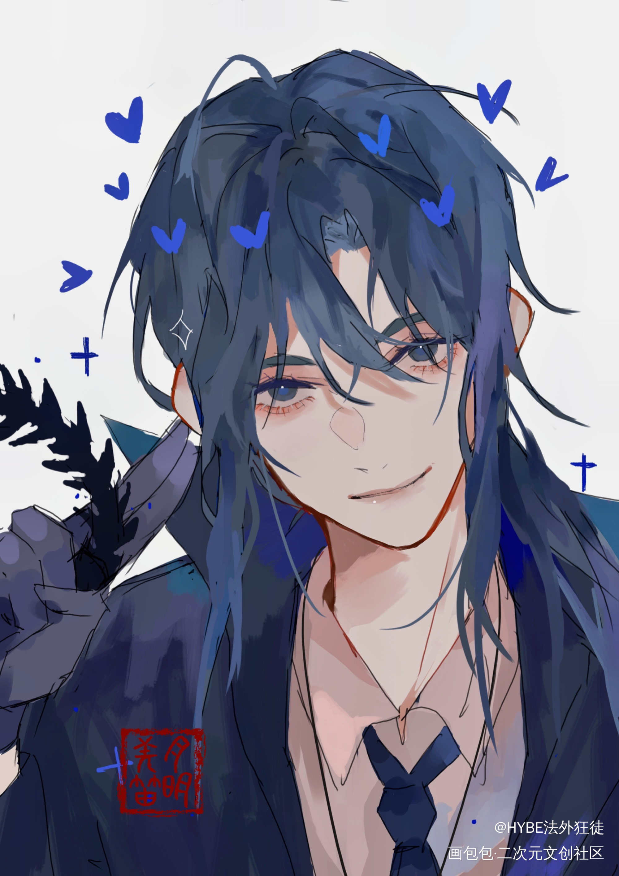 白六_我在惊悚游戏里封神白六二创绘画作品