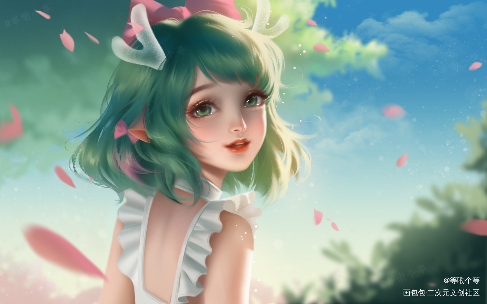 瑶瑶妹妹～_王者荣耀瑶厚涂头像约稿绘画作品